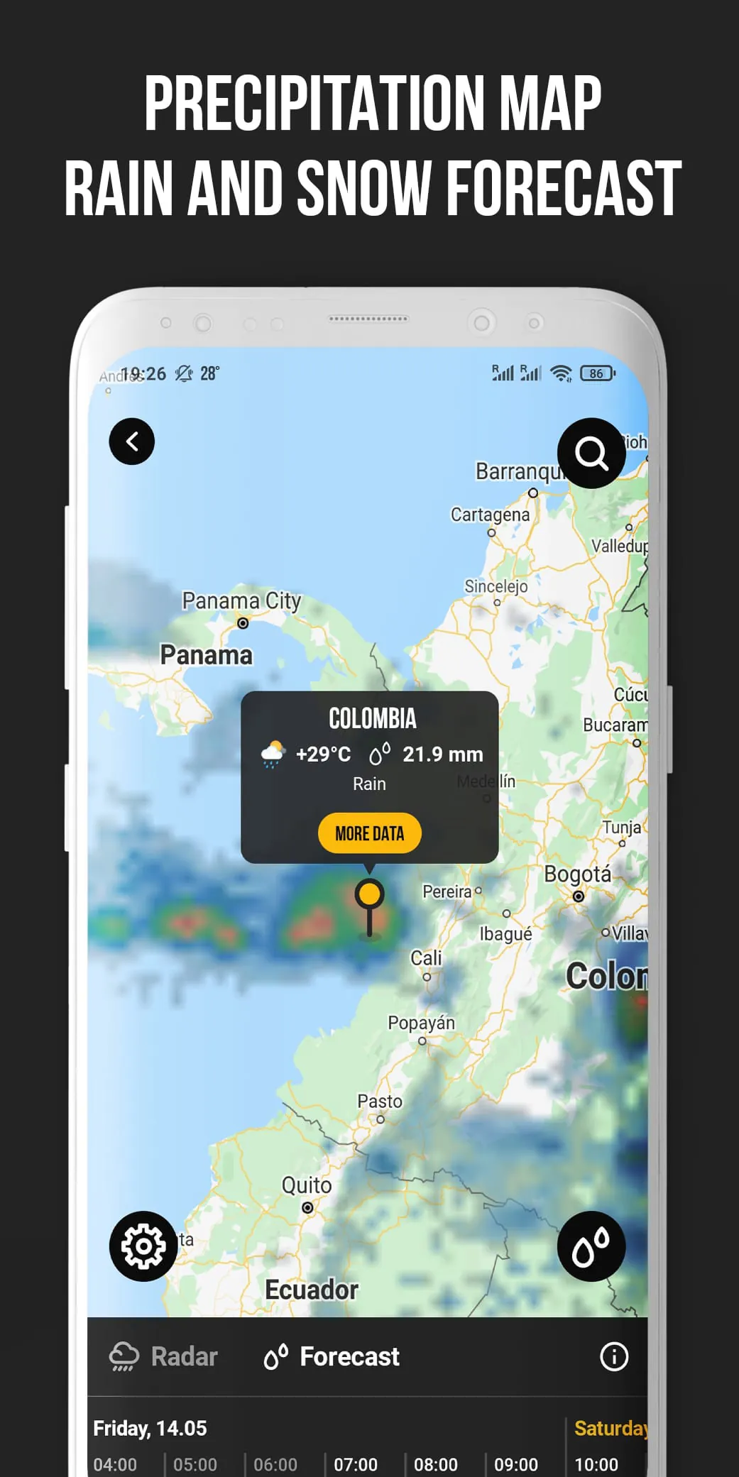 Weather, widget and radar