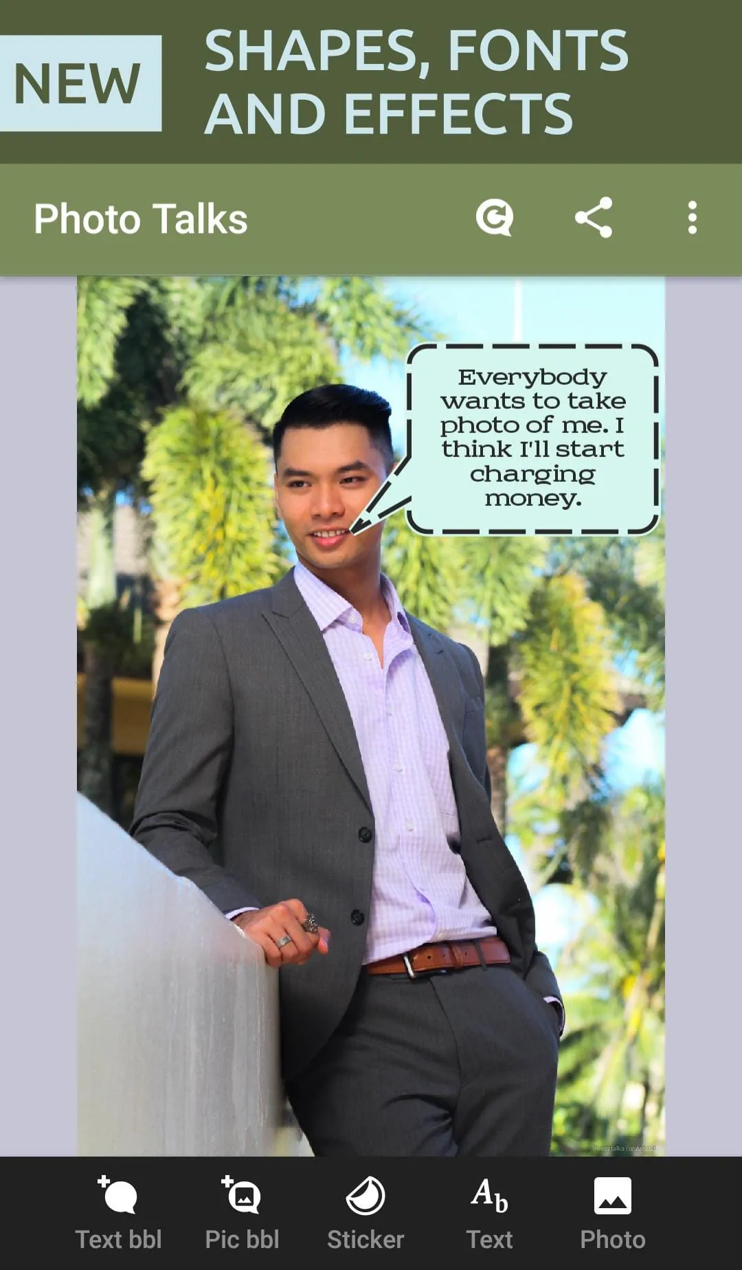 Photo talks: speech bubbles