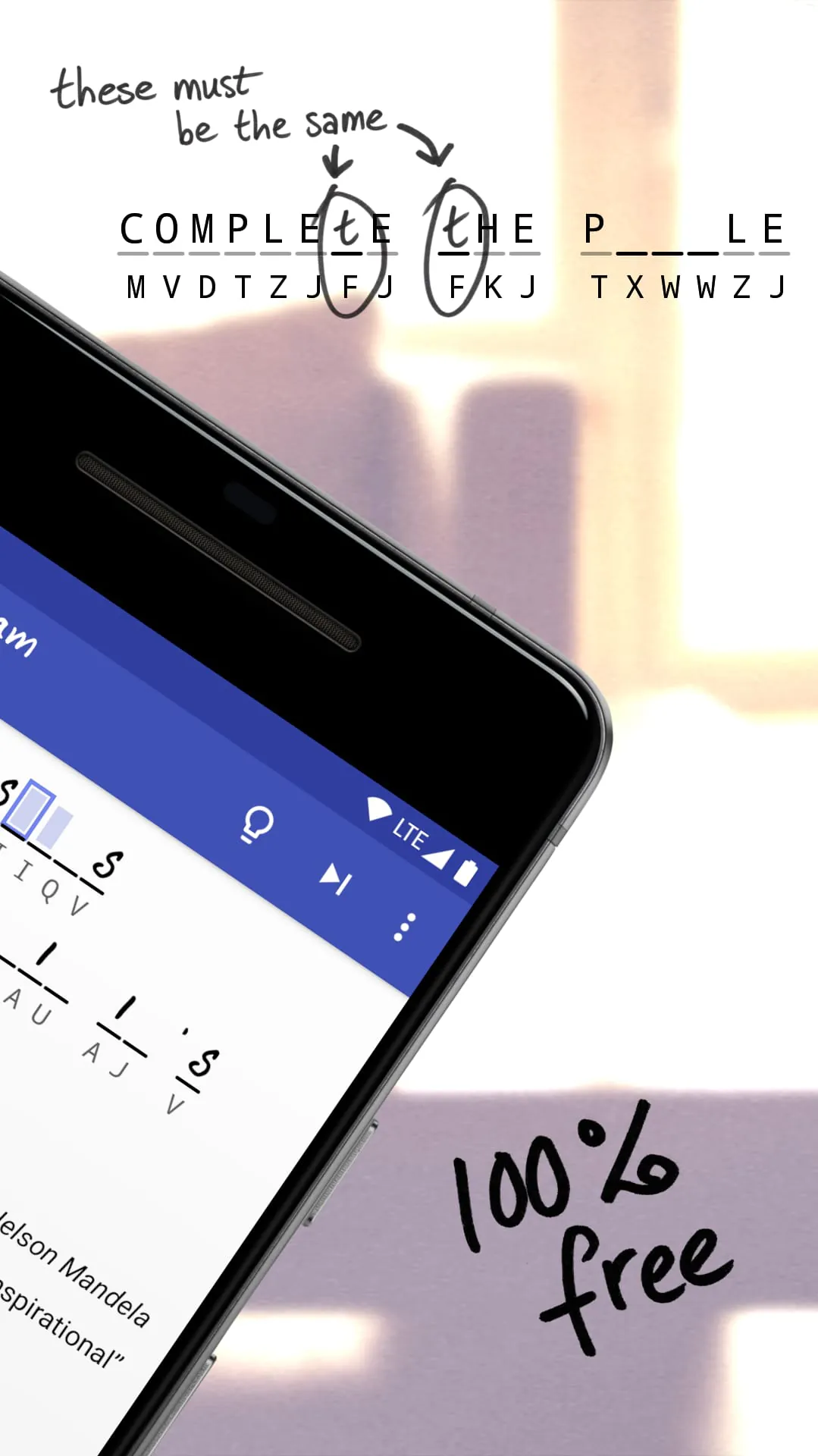 Cryptogram - puzzle quotes